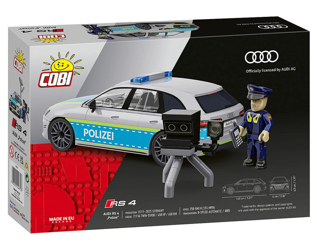 Cobi 24672 Audi RS4 Polizei, 1:35, 153 p, 1 f