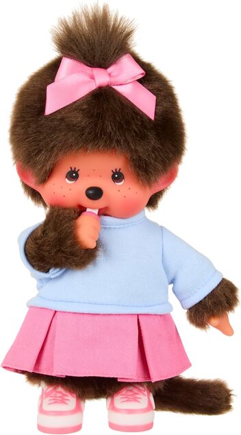 Monchhichi Mončiči Mädchen mit Rock und Turnschuhen 20cm
