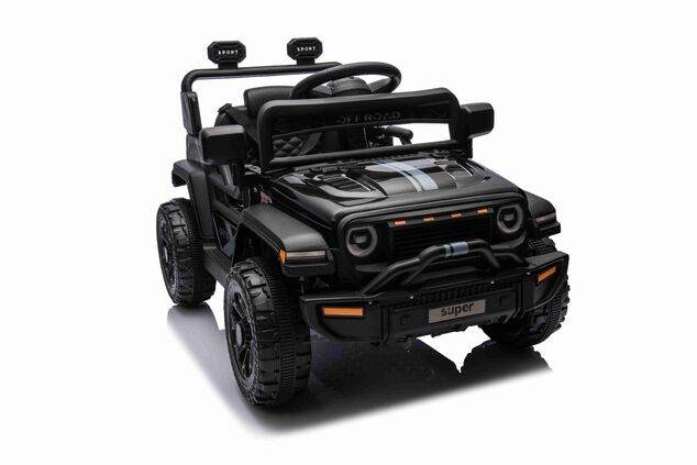 Elektrické autíčko OFFROAD NEW s pohonom zadných kolies, čierne, Lítiová batéria