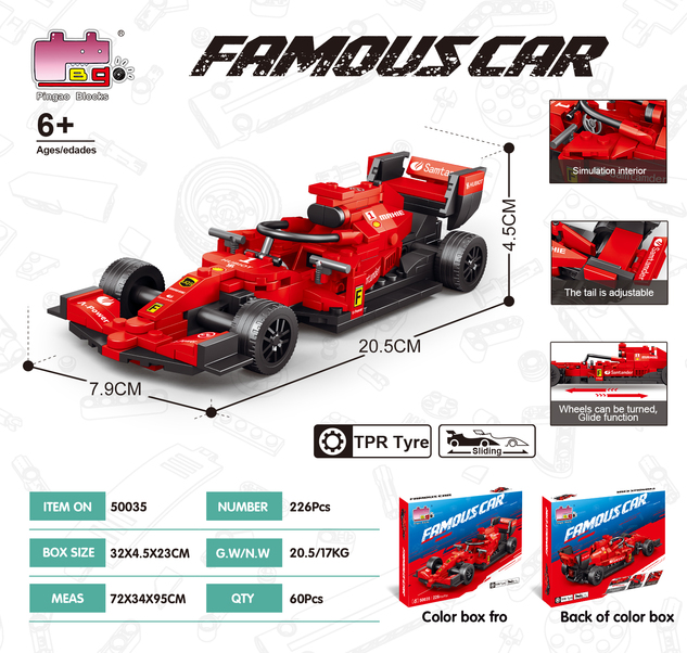 Stavebnica Formula červená 20,5 cm