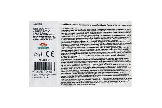 Bicicletta senza pedali Enduro Yupee verde pastello piccola altezza sedile 26cm capacità fino a 25kg