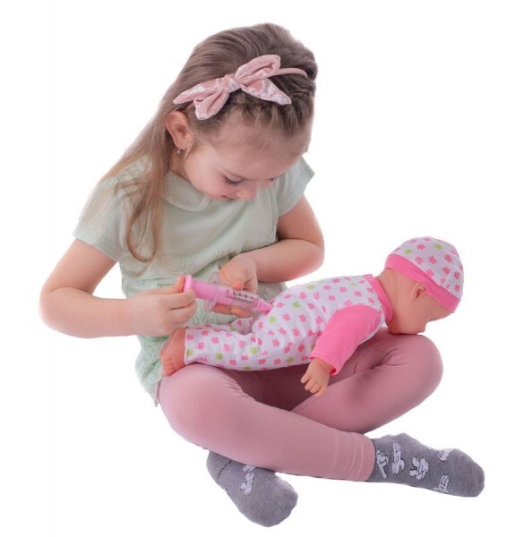 Baby kranker weicher Körper 36 cm aus Gummi mit Batteriezubehör mit Ton und Licht