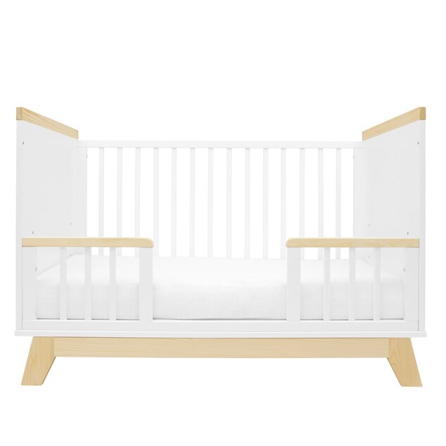 Otroška posteljica z ograjo New Baby MARCUS 120x60 cm bela/naravna