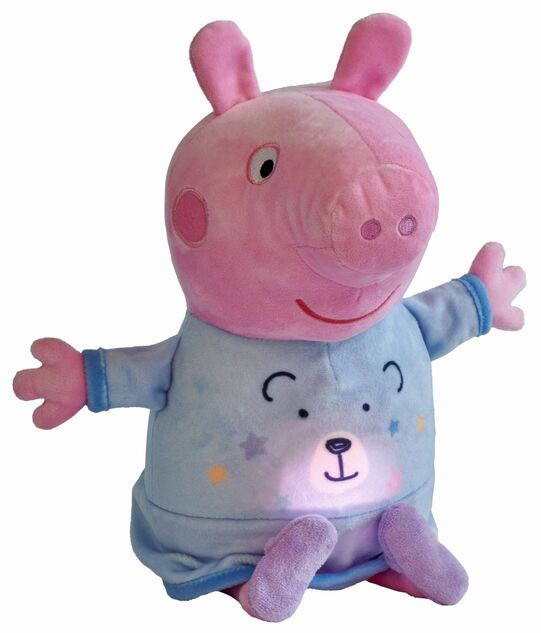 Peppa Pig 2in1 Plüsch-Schläfer spielend + hell, blau, 25 cm
