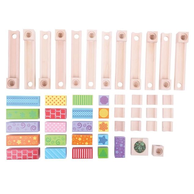 Bigjigs Toys Bunte Kugelbahn aus Holz