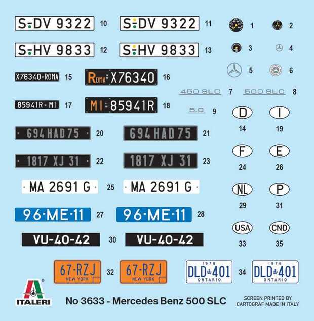 Model Kit auto 3633 - Mercedes 500 SLC (1:24)