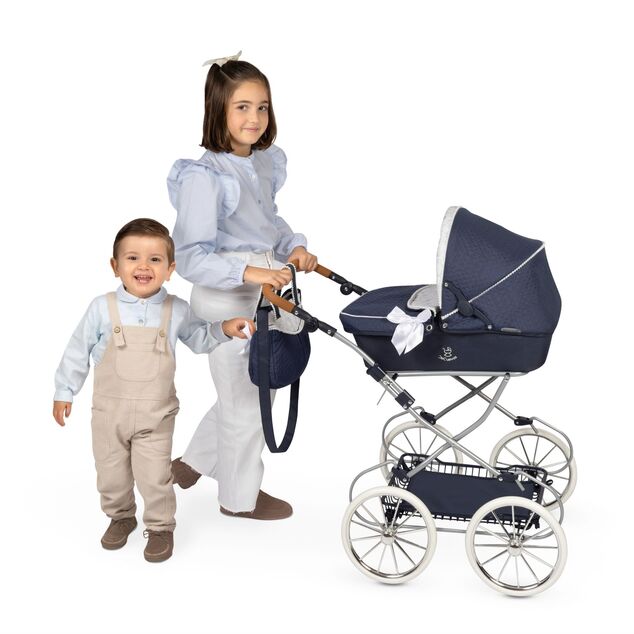DeCuevas 80044 Faltbarer Puppenwagen mit Tasche Vintage 2025 - 81 cm