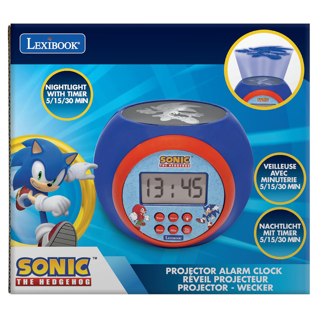 Budík s projektorom Ježko Sonic