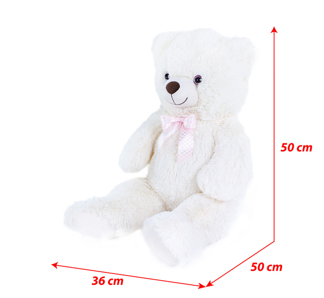 Veľký plyšový medveď Lily krémovo biely s visačkou 78 cm