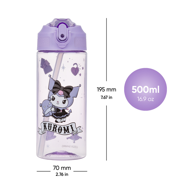 BAAGL Tritanová fľaša na nápoje so slamkou Kuromi  Fortune Dream, 500 ml