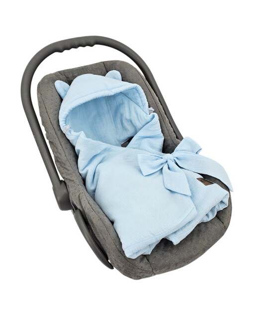 EKO Schlafsack für Autositz Musselin Blau 110x100 cm