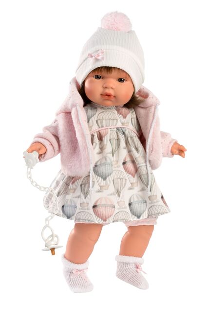 Llorens 385L LOLA - realistická bábika so zvukmi a mäkkým látkovým telom - 38 cm