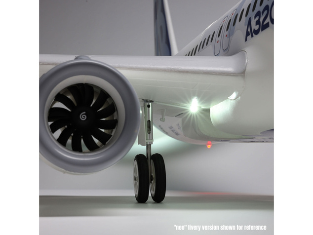 E-flite Airbus A320neo EDF 1.5m AS3X+ SAFE Select BNF Basic biely