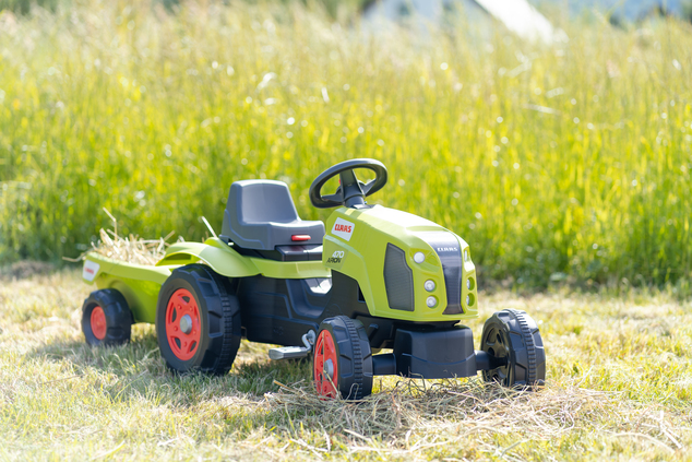 Falk Tractor de pedales Claas Arion 470 con remolque