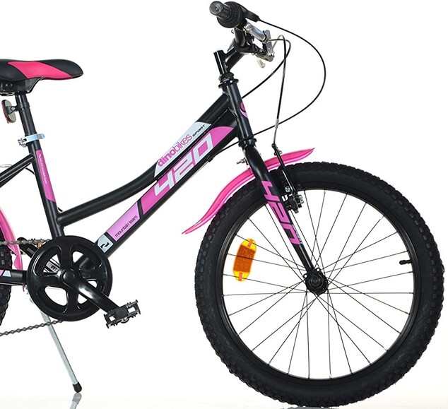 Dino Bikes - Detský bicykel 20" 420D-04SC -AURELIA čierno-ružový s prevodmi