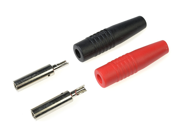 Banánková zdierka pozlátená 4.0mm červená + čierna (1 sada)