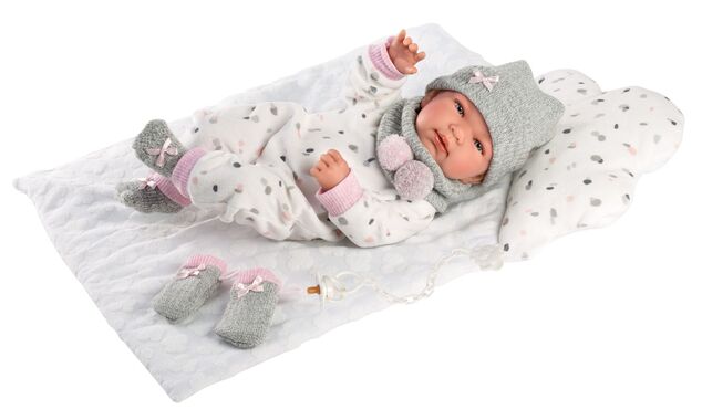Llorens 844P NEW BORN 2 v 1 - realistická bábika bábätko so zvukmi a mäkkým látkovým telom