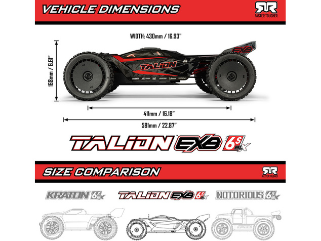 Arrma Talion 6S EXB BLX 1:7 4WD RTR schwarz