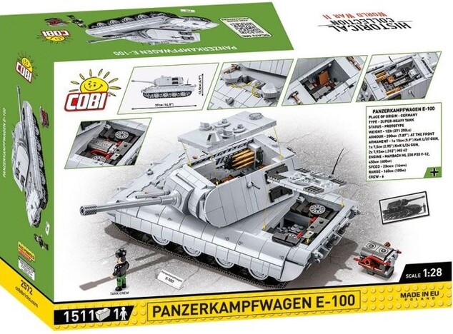 Cobi 2572 II WW Panzerkampfwagen E-100, 1:28, 1511 k, 1 f