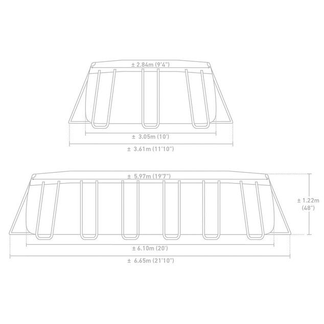 Záhradný bazén INTEX 26798 Prism Frame Oval 610 x 305 x 122 cm kartušová filtrácia