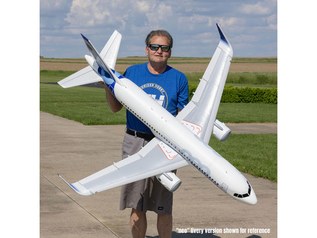 E-flite Airbus A320neo EDF 1.5m AS3X+ SAFE Select BNF Basic biely