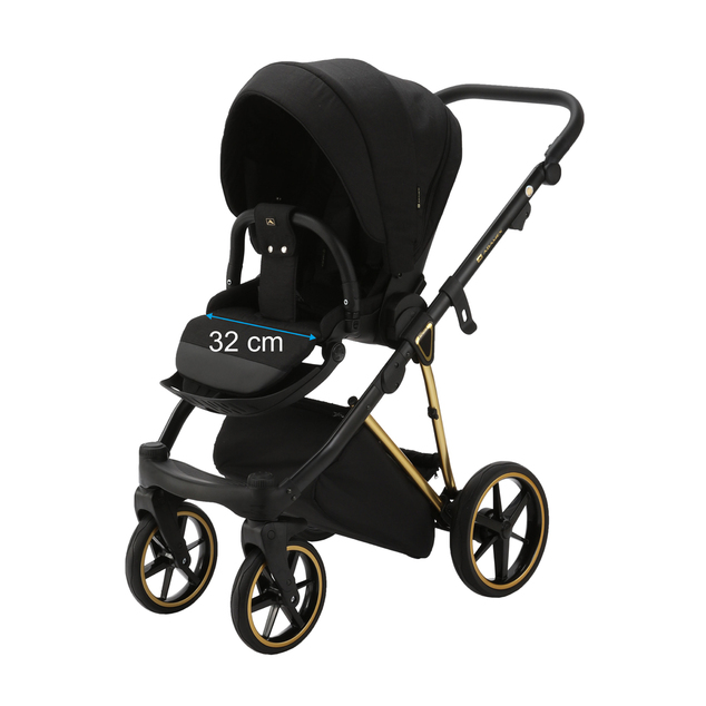 ADAMEX Kombikinderwagen Belissa Special Edition Schwarz/Gold