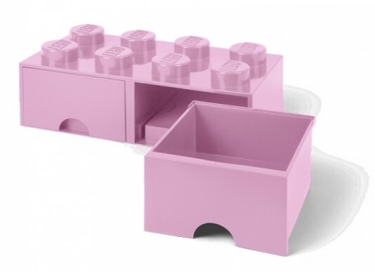 LEGO® úložný box 8 - so zásuvkami  svetlo ružová 250 x 500 x 180 mm