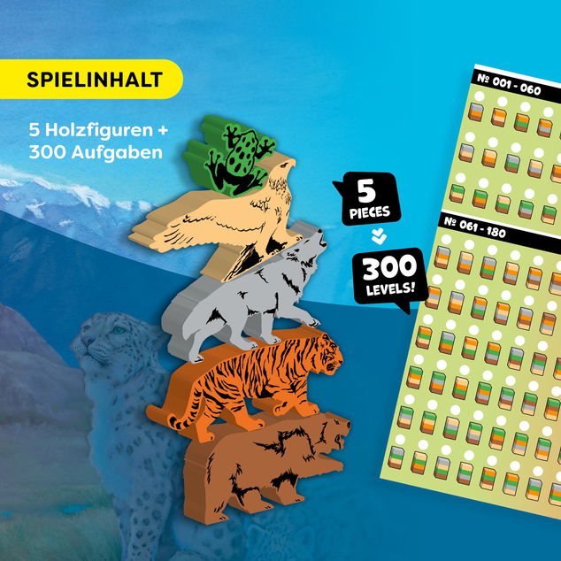 Haba Dynamická zábavná hra Stacking Challenge NATURE 5 figúrok 300 zadaní