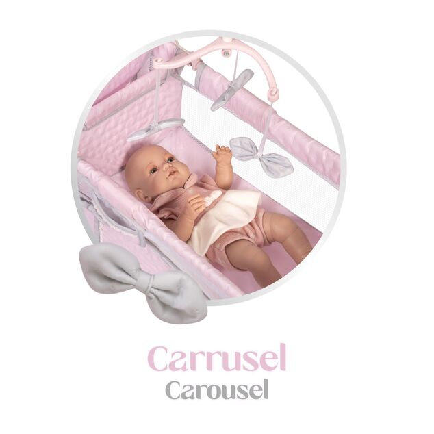 DeCuevas 53075 Klappbares Puppenbett mit 5 funktionalen Zubehörteilen Sophie 2025