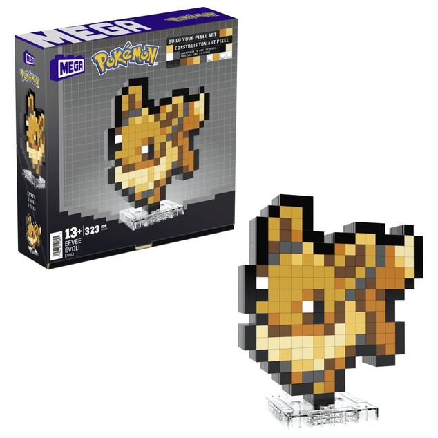 Mattel MEGA Pokémon Évoli - Pixel Art Rétro 15 cm, 323 pièces