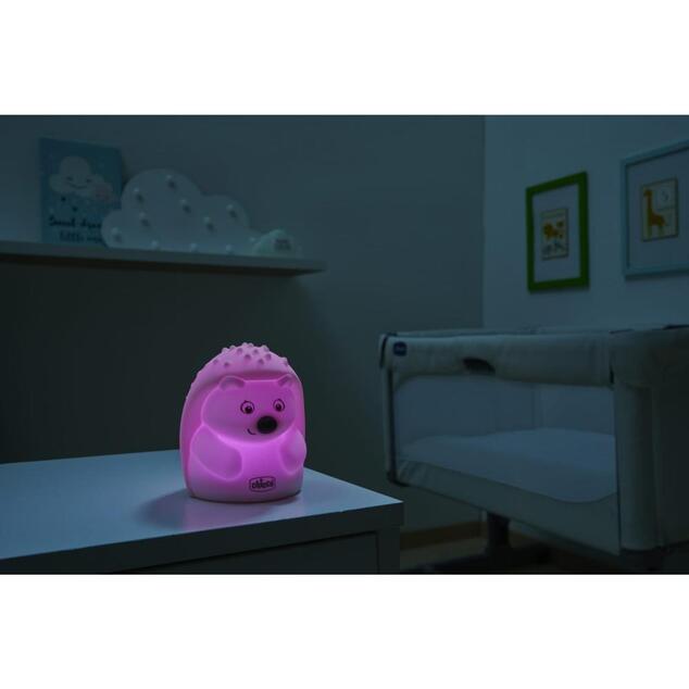 CHICCO Lámpara luz nocturna recargable, portátil - Erizo