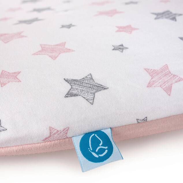 CEBA Housse pour matelas à langer doux 50 x 70 Grey Stars + Pink Stars 2pcs