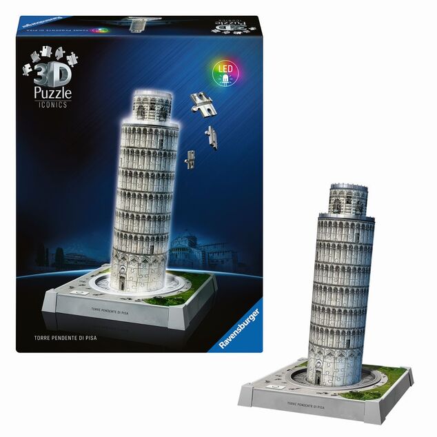 Ravensburger Iconics: Šikmá veža v Pise (Nočná edícia)