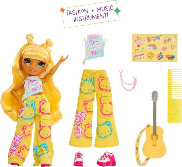 Rainbow High Junior Fashion bábika v rockovej kapele - Sunny