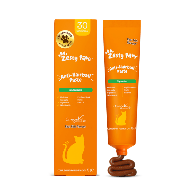 Zesty Paws Anti-Hairball Paste (75 g) – funkčný doplnok stravy pre mačky na podporu tráven