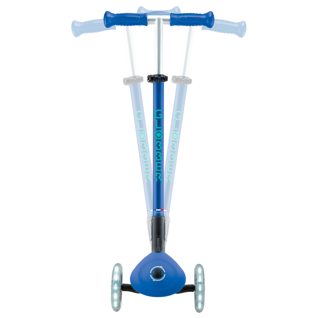 Globber Kinder-Klapproller – Primo Folding Plus Lights V2 Marineblau/Smaragdgrün