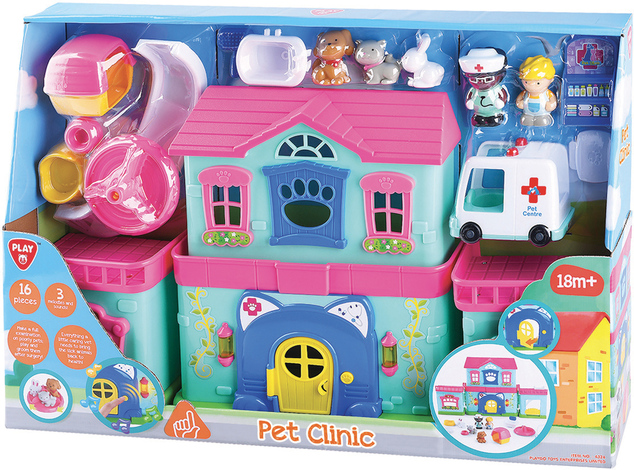 PLAYGO - Clinica per animali a batteria 16 pz