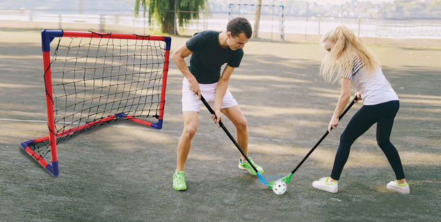 Floorball CROSS set , 2 palice 2 bránka
