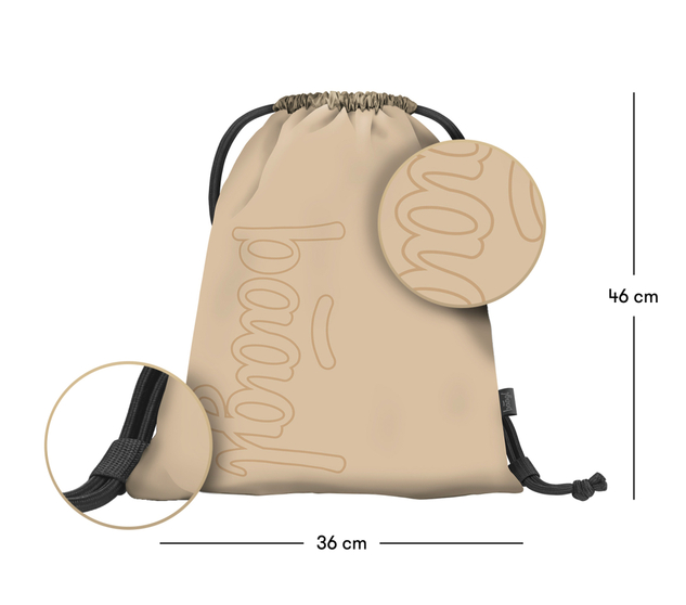 BAAGL SADA 3 Coolmate Beige: batoh, peračník, vrecko