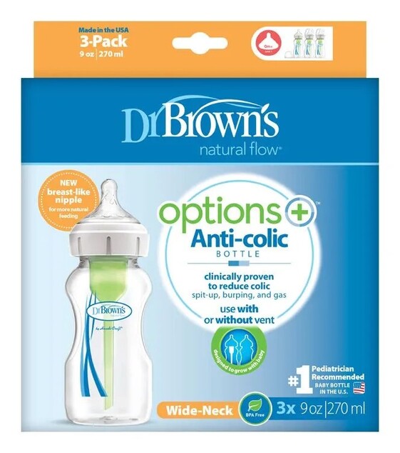 Dr.Browns fľaša Wide-Neck 3x270ml Tripack (WB9360)