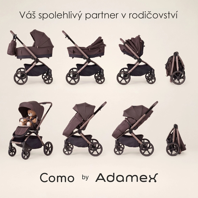 ADAMEX Voziček kombinirani Como Chocolate Brown