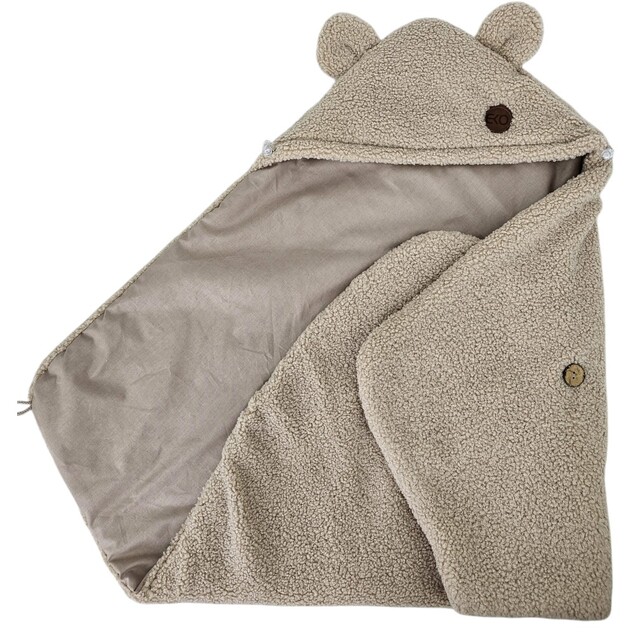 EKO Fußsack für Autositz buclé mit Baumwolle Dunkel Beige 110x100cm