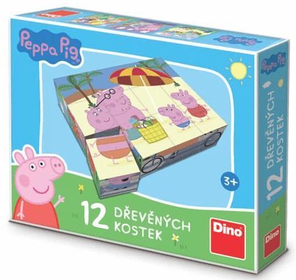 Peppa Pig Lizenzblöcke aus Holz - 12 Blöcke