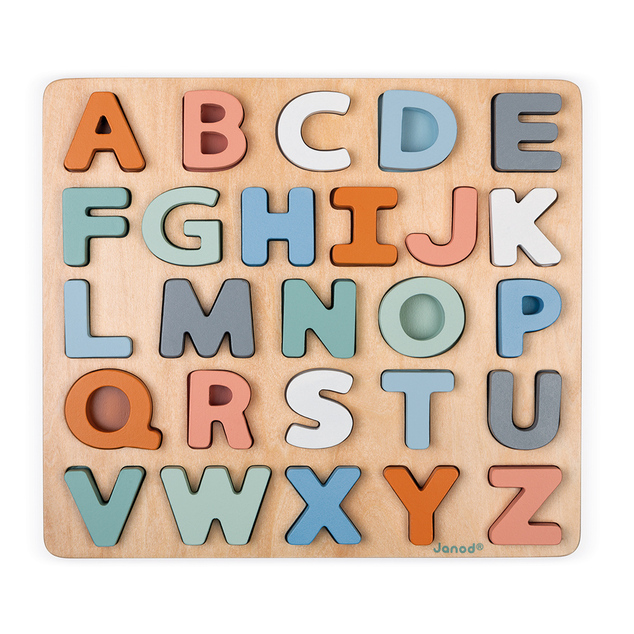 Janod Sweet Cocoon vkladacie puzzle Abeceda 26 ks
