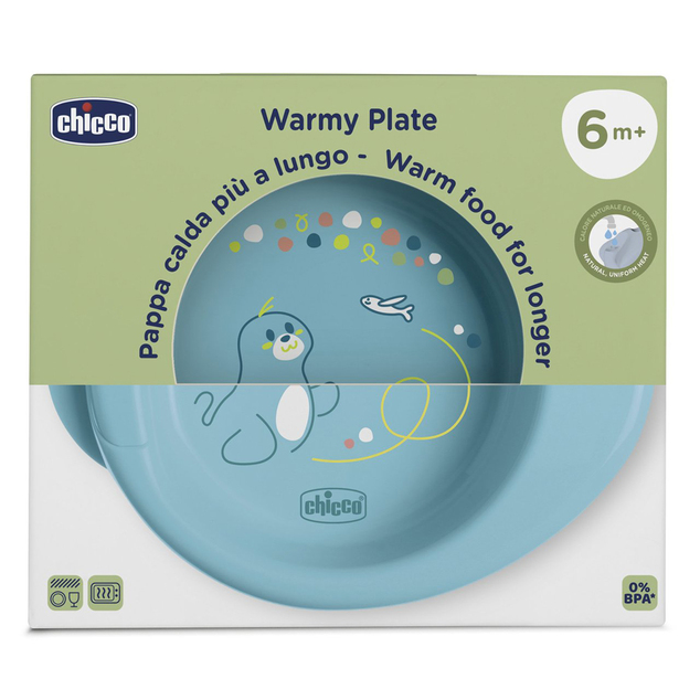 CHICCO Tanjur protiv klizanja koji održava hranu toplom teal 6m+