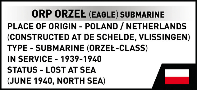 Cobi 4855 II WW Полска подводница ORP Orzel, 1:300, 193k