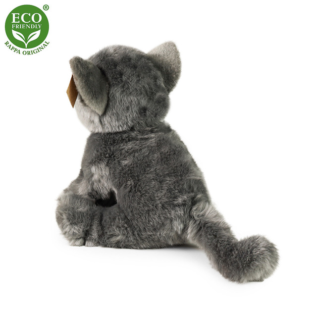 Plišana mačka ležeća siva 25 cm ECO-FRIENDLY