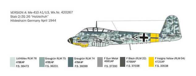 Model Kit letadlo 0074 - Me 410A-1 "HORNISSE" (1:72)