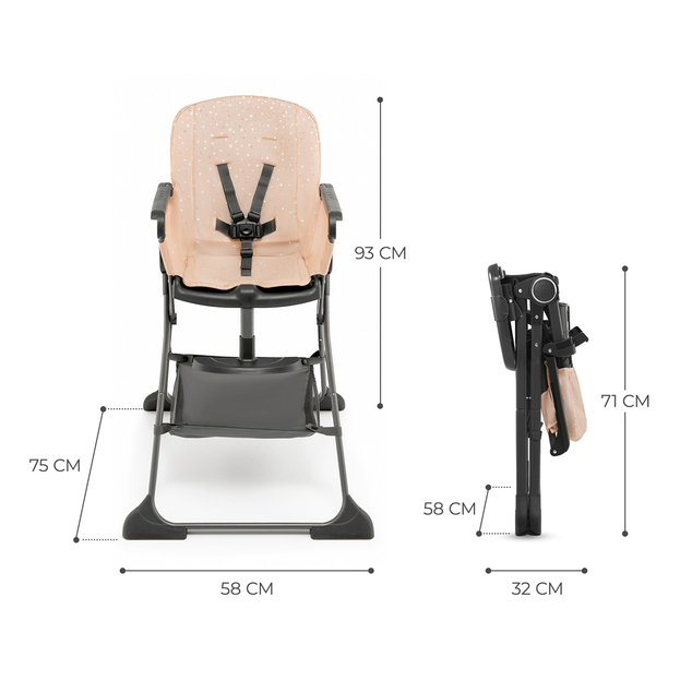KINDERKRAFT Hochstuhl Foldee Pink