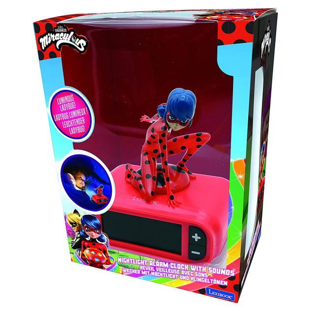 Lexibook Wecker mit 3D-Nachtlicht Miraculous Ladybug